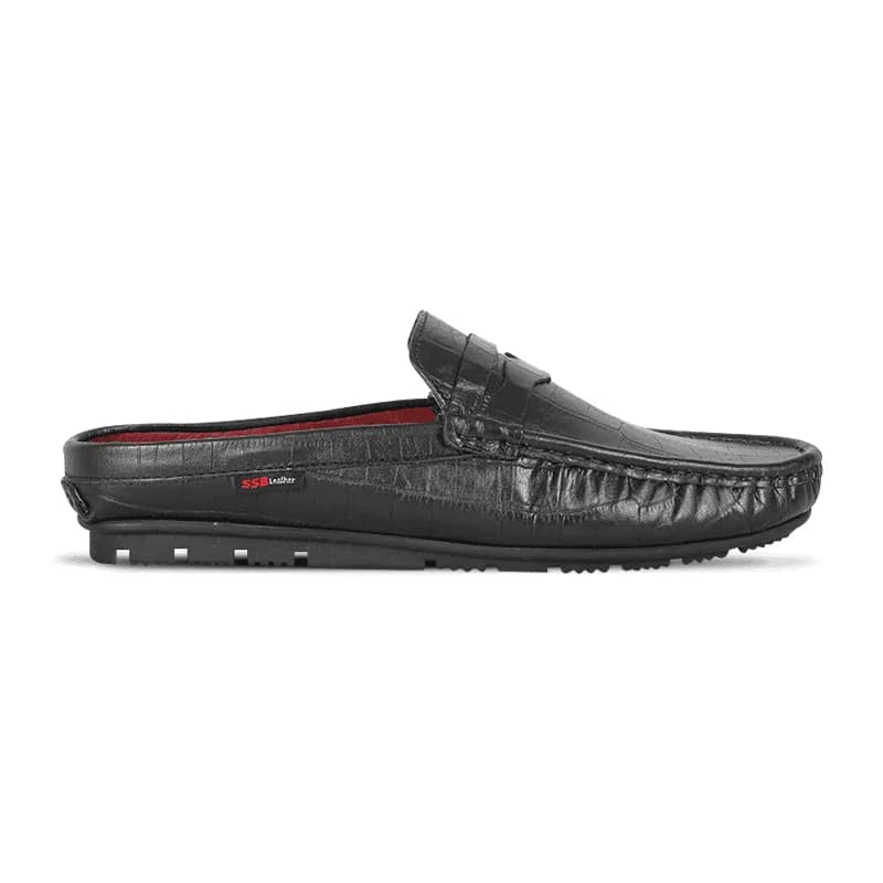 Crocodile Pattern Leather Half Loafers SB-S1109